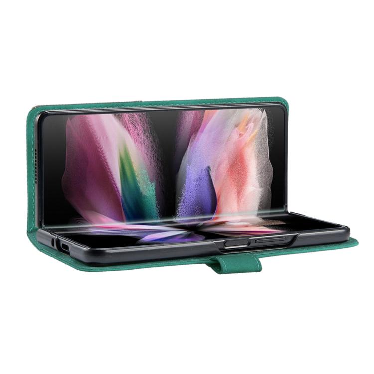 For Samsung Galaxy Z Fold6 Magnetic Buckle Rhombus Texture Leather Phone Case