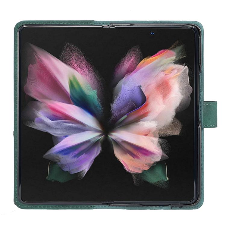 For Samsung Galaxy Z Fold6 Magnetic Buckle Rhombus Texture Leather Phone Case