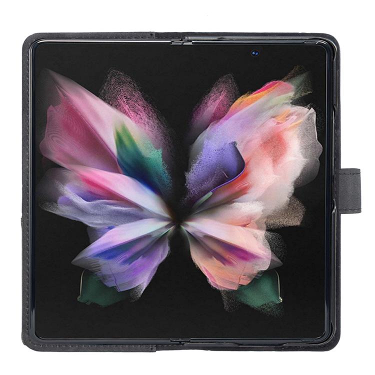 For Samsung Galaxy Z Fold6 Magnetic Buckle Rhombus Texture Leather Phone Case
