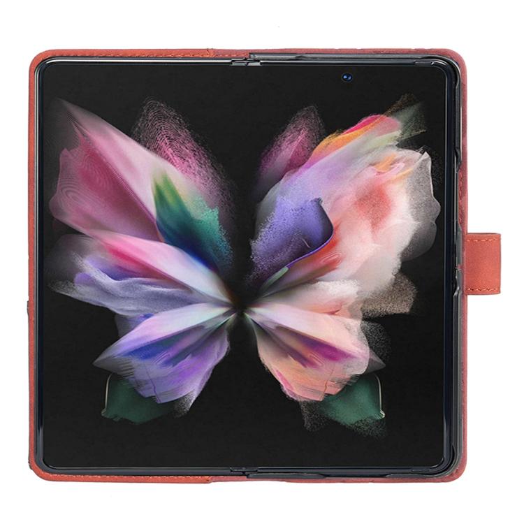 For Samsung Galaxy Z Fold5 Magnetic Buckle Rhombus Texture Leather Phone Case