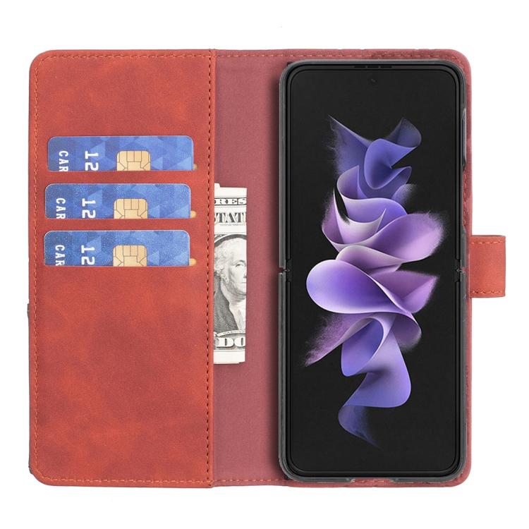 For Samsung Galaxy Z Fold5 Magnetic Buckle Rhombus Texture Leather Phone Case