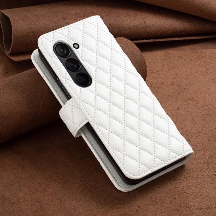For Samsung Galaxy Z Fold7 Diamond Lattice Wallet Flip Leather Phone Case