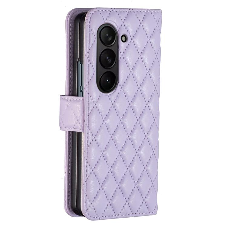 For Samsung Galaxy Z Fold7 Diamond Lattice Wallet Flip Leather Phone Case