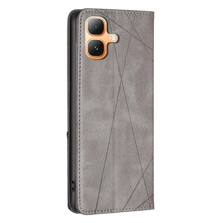 For Infinix Smart 20 4G Rhombus Texture Magnetic Leather Phone Case