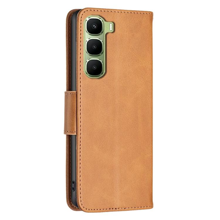 For Infinix Hot 60 Pro+ 4G Lambskin Texture Pure Color Flip Leather Phone Case