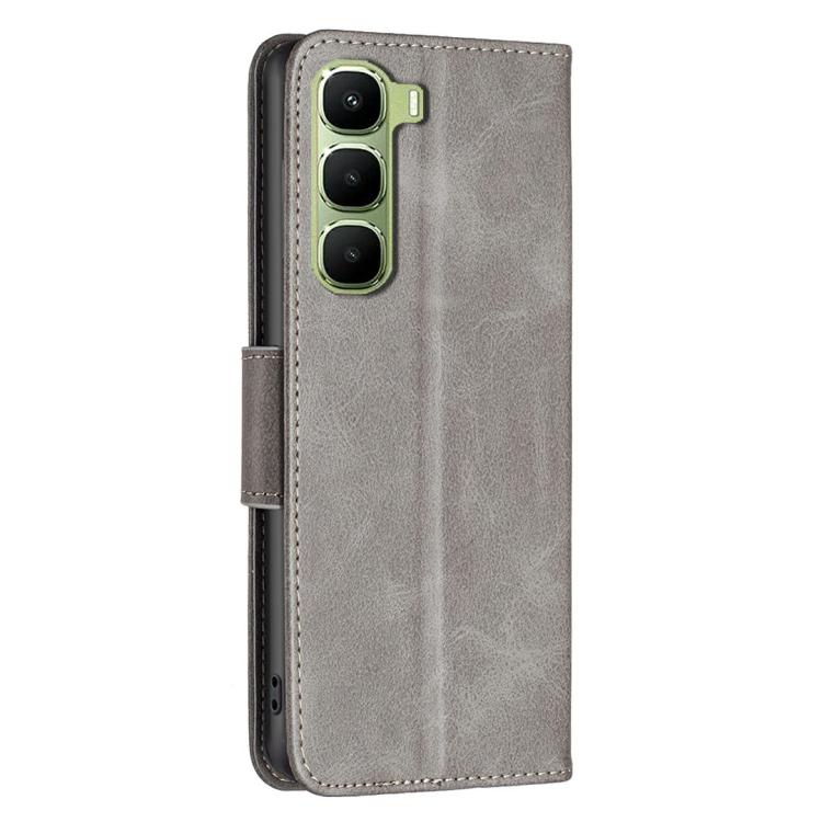 For Infinix Hot 60 Pro+ 4G Lambskin Texture Pure Color Flip Leather Phone Case