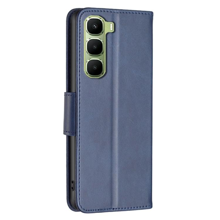 For Infinix Hot 60 Pro+ 4G Lambskin Texture Pure Color Flip Leather Phone Case