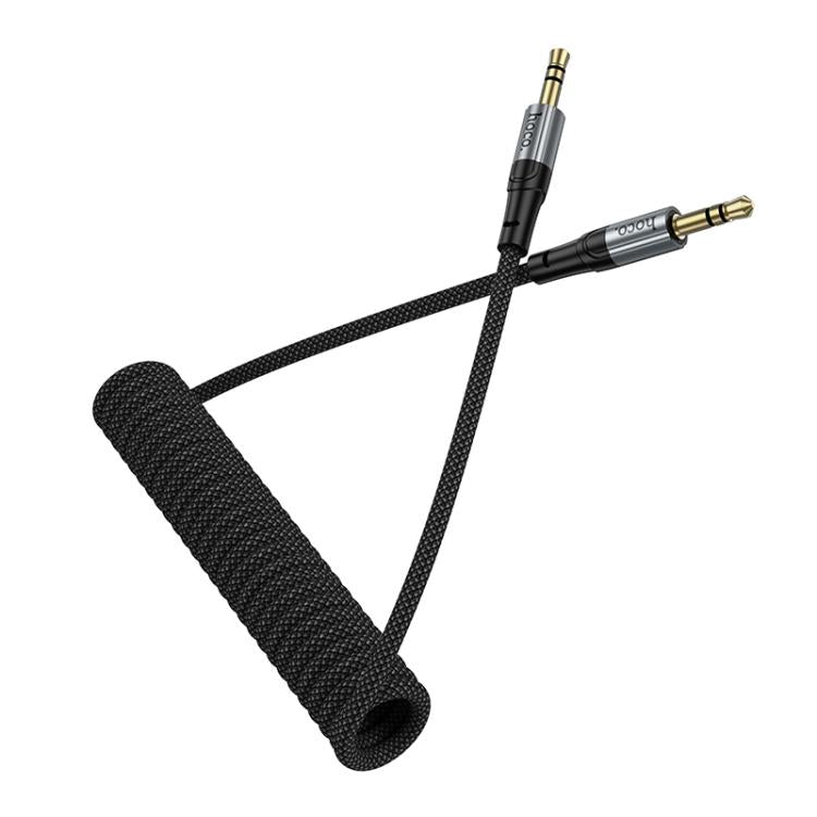 hoco UPA33 Nuevo 3.5mm Spring AUX Audio Cable, Length: 1.5m - Black
