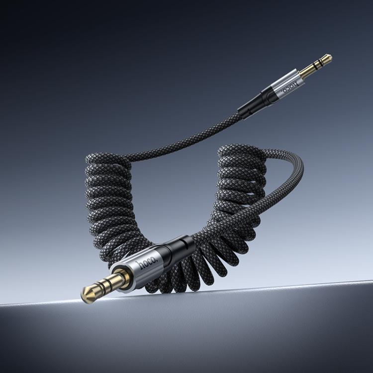 hoco UPA33 Nuevo 3.5mm Spring AUX Audio Cable, Length: 1.5m - Black