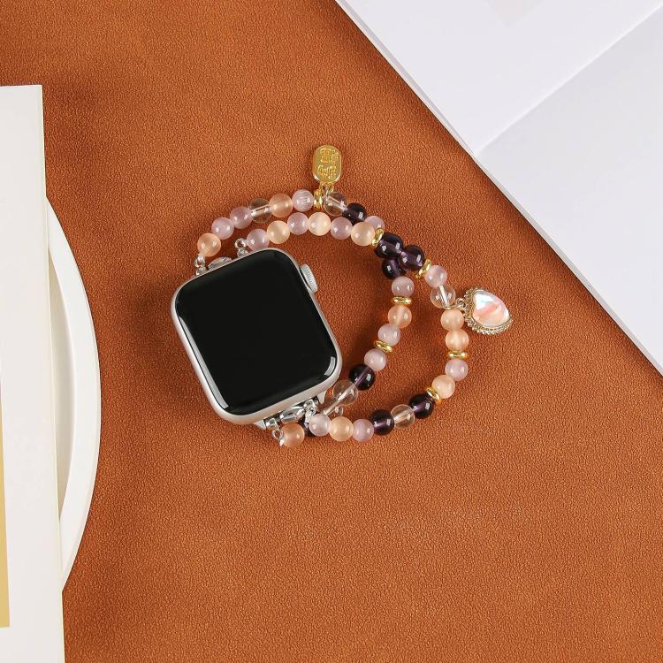 For Apple Watch 46mm / 49mm / 45mm / 44mm Cat Eyes Stone Beads Bracelet Watch Band