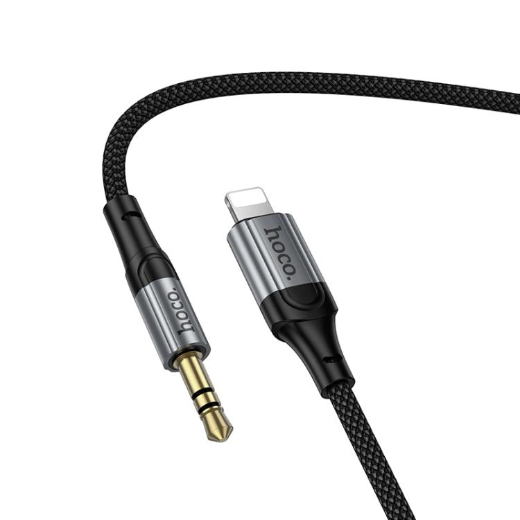 hoco UPA33A Nuevo 8 Pin to 3.5mm Spring Digital Audio Conversion Cable, Length: 1.5m - Black
