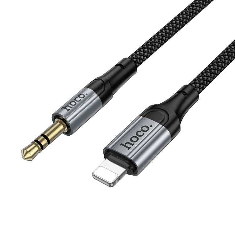hoco UPA33A Nuevo 8 Pin to 3.5mm Spring Digital Audio Conversion Cable, Length: 1.5m - Black