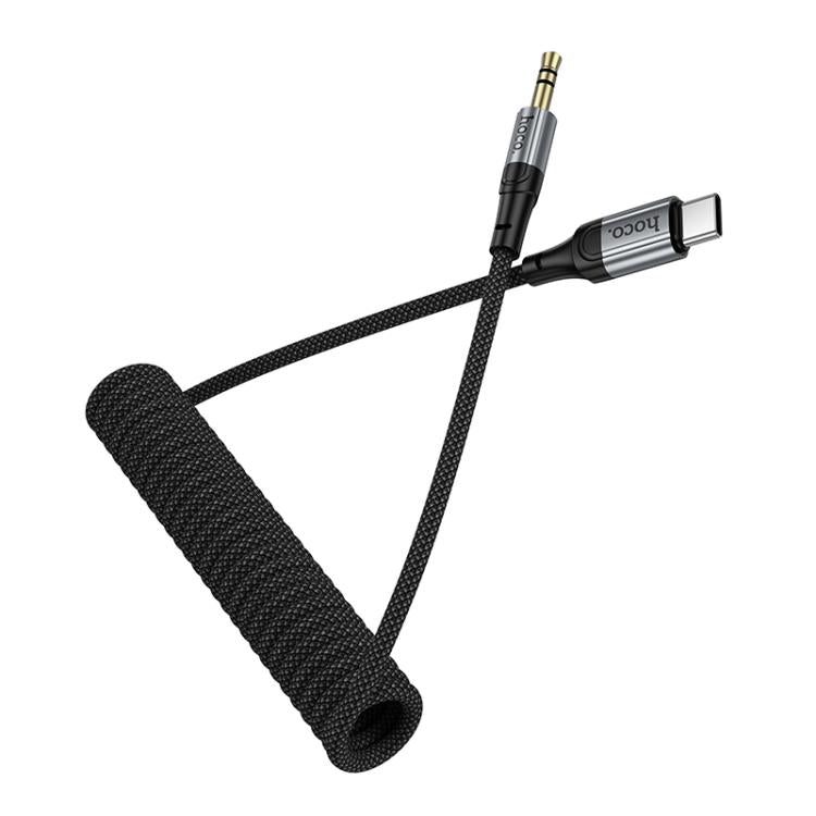 hoco UPA33B Nuevo Type-C to 3.5mm Spring Digital Audio Conversion Cable, Length: 1.5m - Black