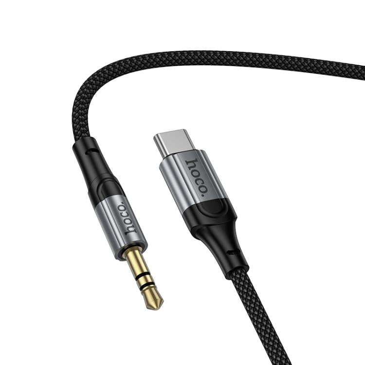 hoco UPA33B Nuevo Type-C to 3.5mm Spring Digital Audio Conversion Cable, Length: 1.5m - Black