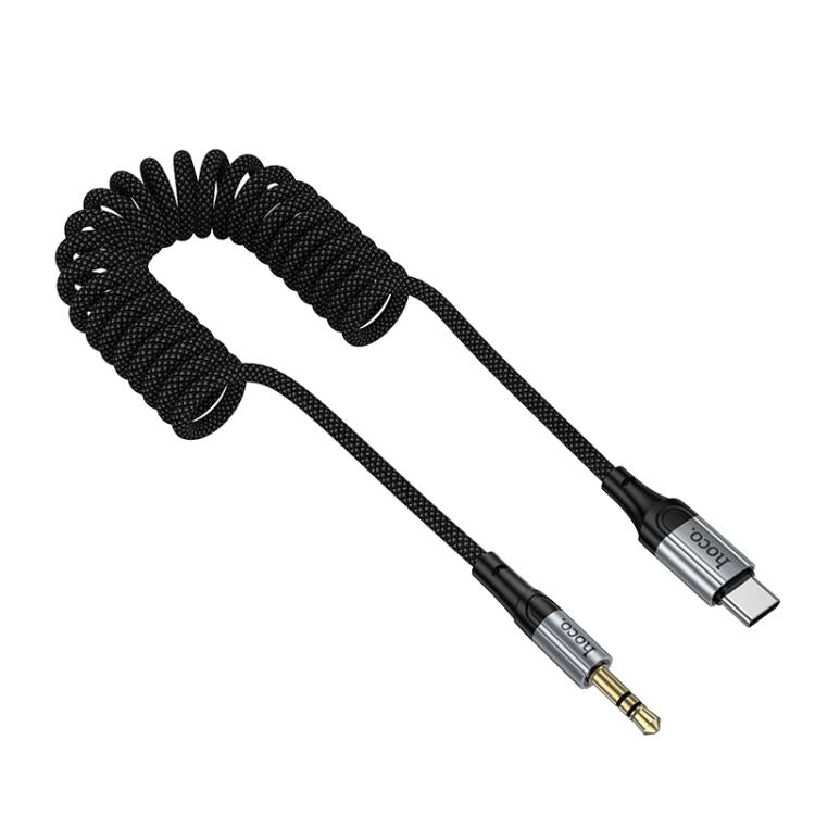 hoco UPA33B Nuevo Type-C to 3.5mm Spring Digital Audio Conversion Cable, Length: 1.5m - Black