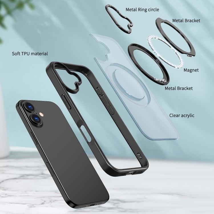 For iPhone 17 kalebol MagSafe Metal Ring Holder Phone Case