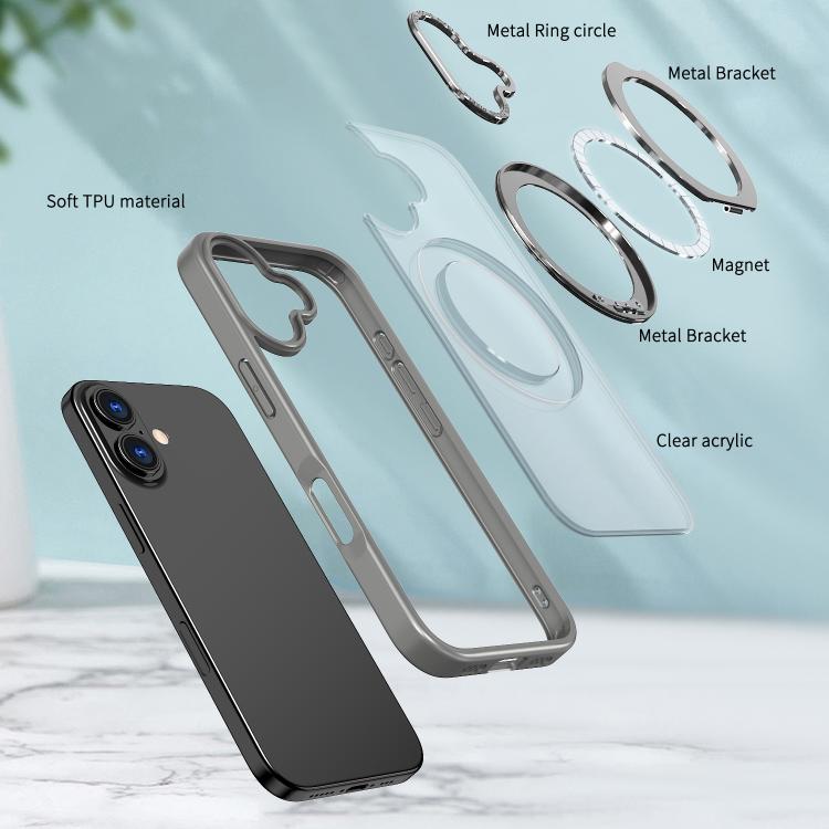For iPhone 17 kalebol MagSafe Metal Ring Holder Phone Case