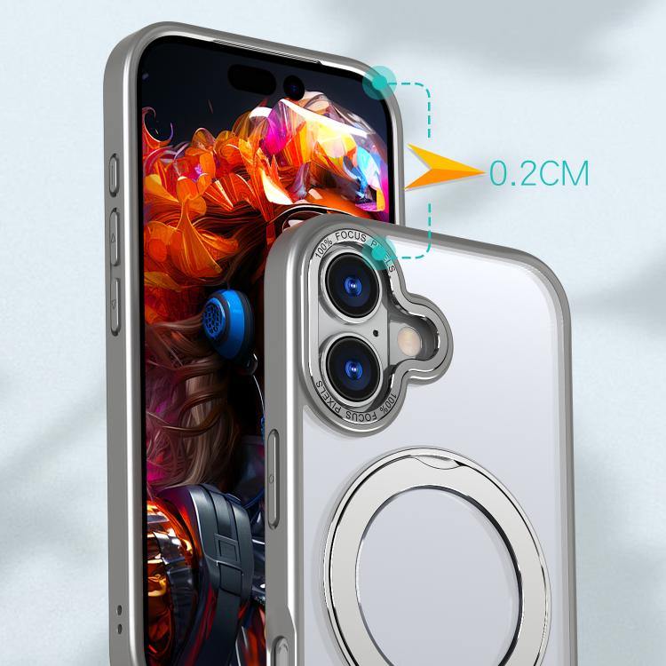 For iPhone 17 kalebol MagSafe Metal Ring Holder Phone Case