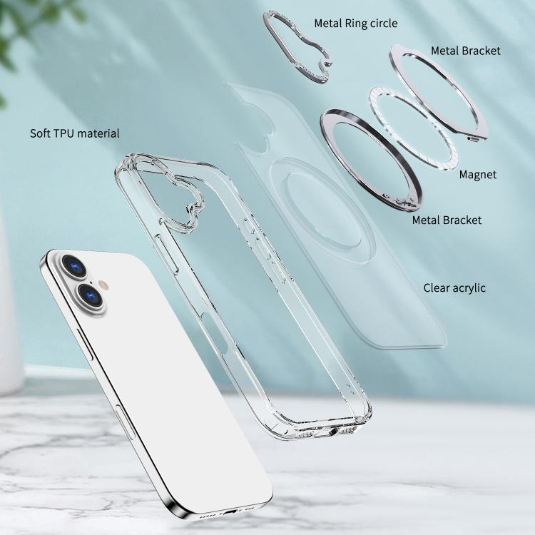For iPhone 17 kalebol MagSafe Metal Ring Holder Phone Case