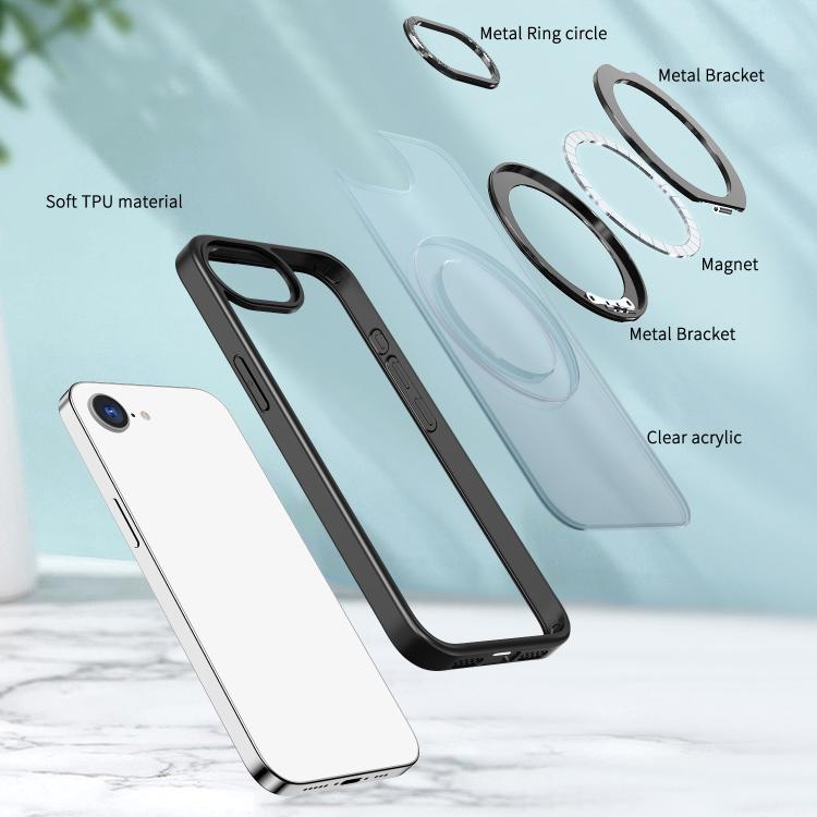 For iPhone 17e / 16e kalebol MagSafe Metal Ring Holder Phone Case