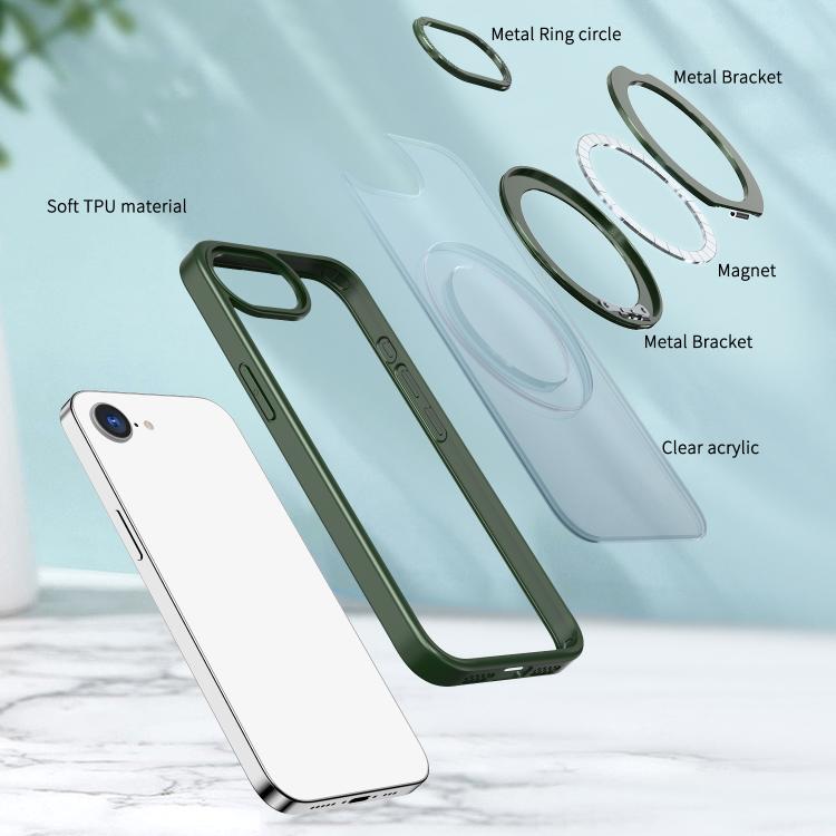 For iPhone 17e / 16e kalebol MagSafe Metal Ring Holder Phone Case