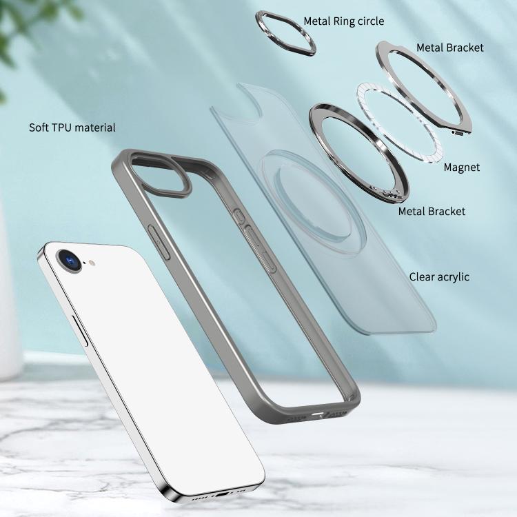 For iPhone 17e / 16e kalebol MagSafe Metal Ring Holder Phone Case