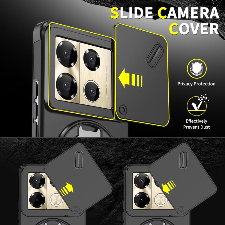 For Infinix Note 40 Pro 4G / 5G Sliding Camshield Ring Holder Phone Case