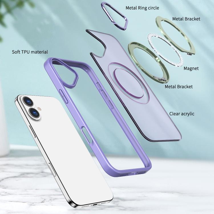 For iPhone 16 Plus kalebol MagSafe Metal Ring Holder Phone Case