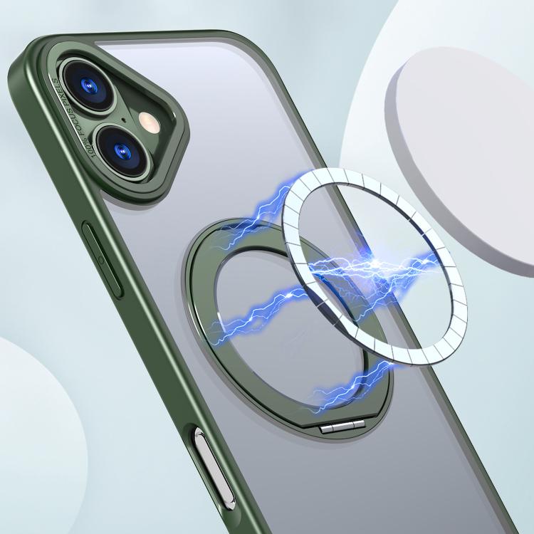 For iPhone 16 Plus kalebol MagSafe Metal Ring Holder Phone Case