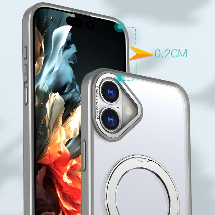 For iPhone 16 Plus kalebol MagSafe Metal Ring Holder Phone Case