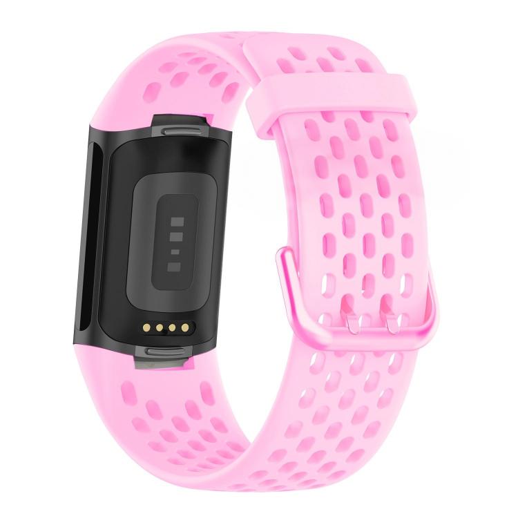 For Fitbit Charge 6 / 5 xDfind Hole Style Breathable Silicone Watch Band