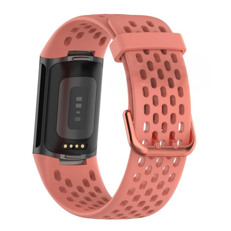 For Fitbit Charge 6 / 5 xDfind Hole Style Breathable Silicone Watch Band