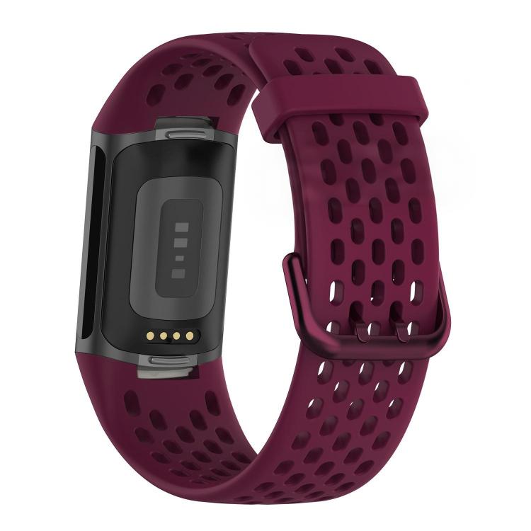 For Fitbit Charge 6 / 5 xDfind Hole Style Breathable Silicone Watch Band