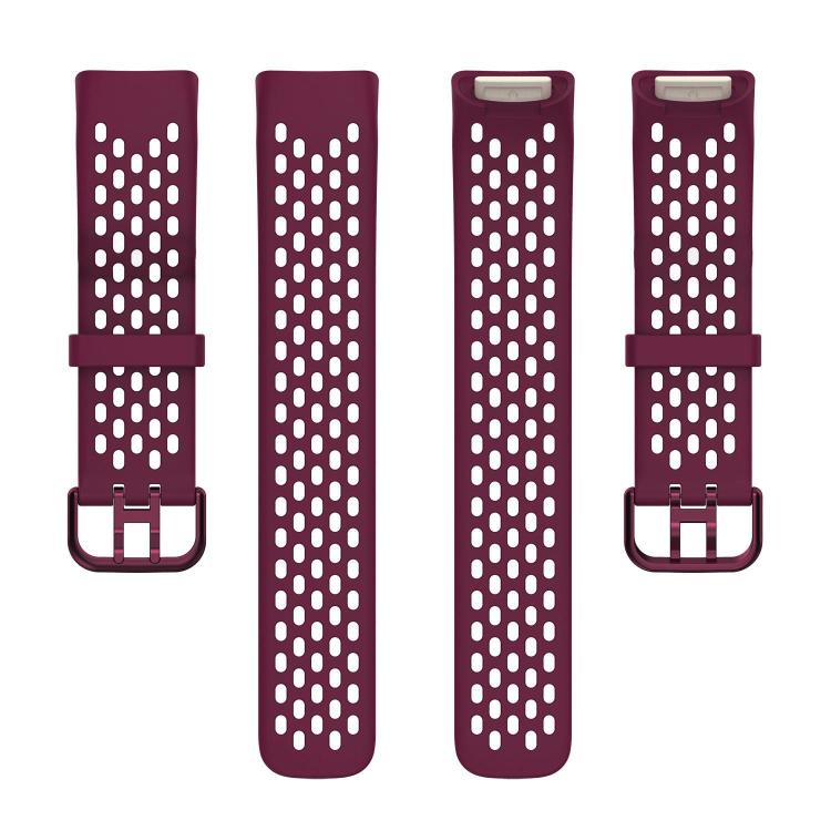 For Fitbit Charge 6 / 5 xDfind Hole Style Breathable Silicone Watch Band