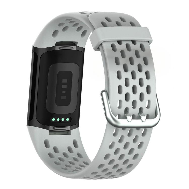 For Fitbit Charge 6 / 5 xDfind Hole Style Breathable Silicone Watch Band
