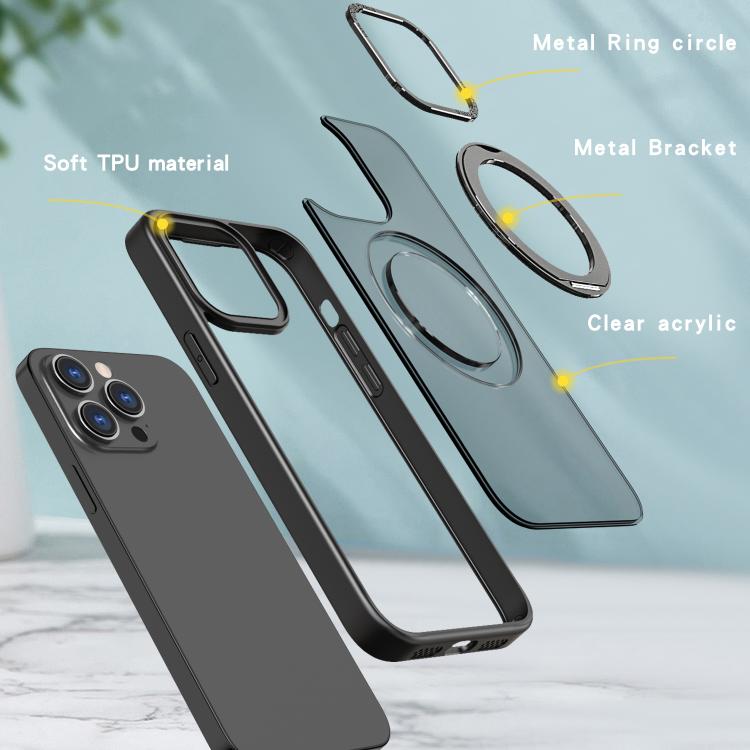 For iPhone 16 Pro Max kalebol MagSafe Metal Ring Holder Phone Case