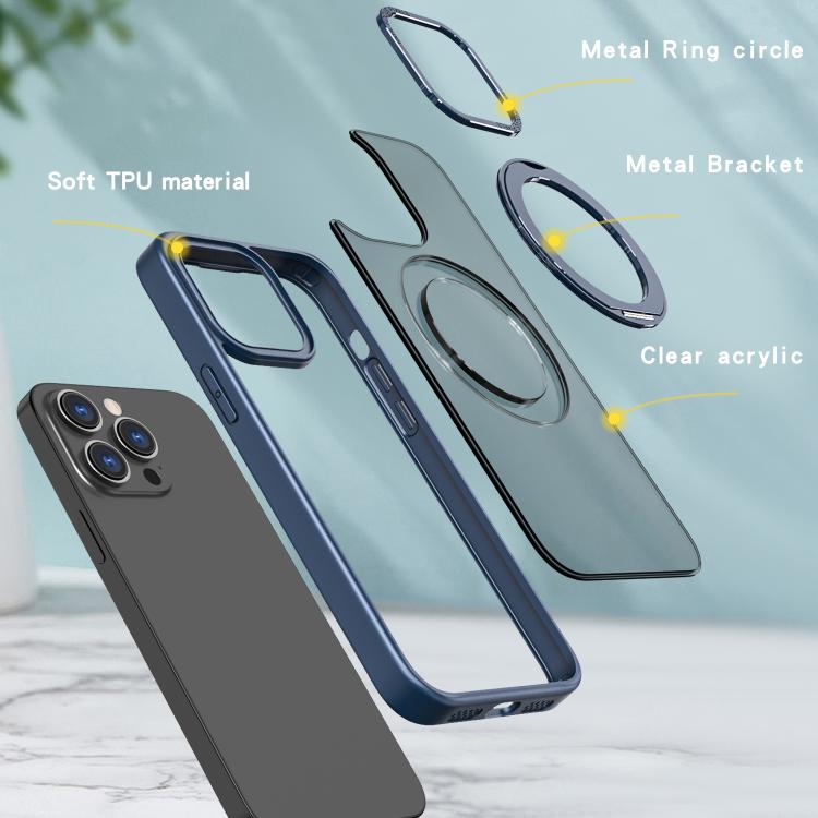 For iPhone 15 Pro Max kalebol MagSafe Metal Ring Holder Phone Case