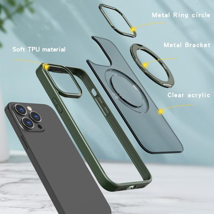 For iPhone 14 Pro Max kalebol MagSafe Metal Ring Holder Phone Case