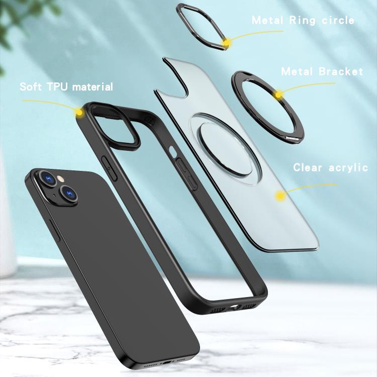 For iPhone 15 Plus kalebol MagSafe Metal Ring Holder Phone Case