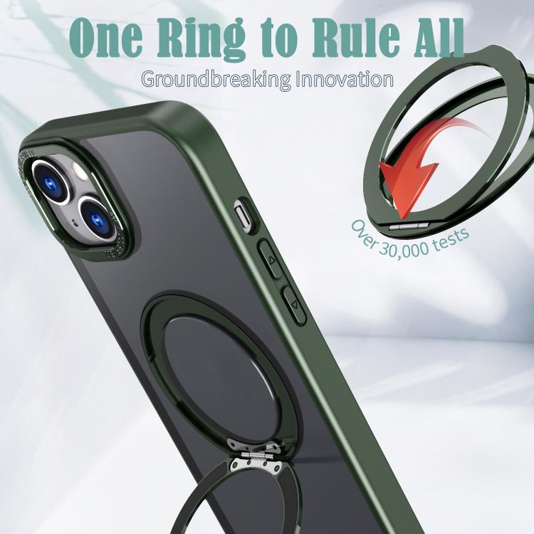 For iPhone 14 Plus kalebol MagSafe Metal Ring Holder Phone Case
