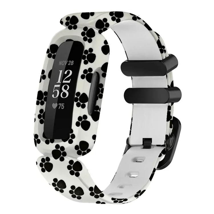 For Fitbit Ace 3 / Inspire2 xDfind Black Buckle Painting Integrated Silicone Watch Band