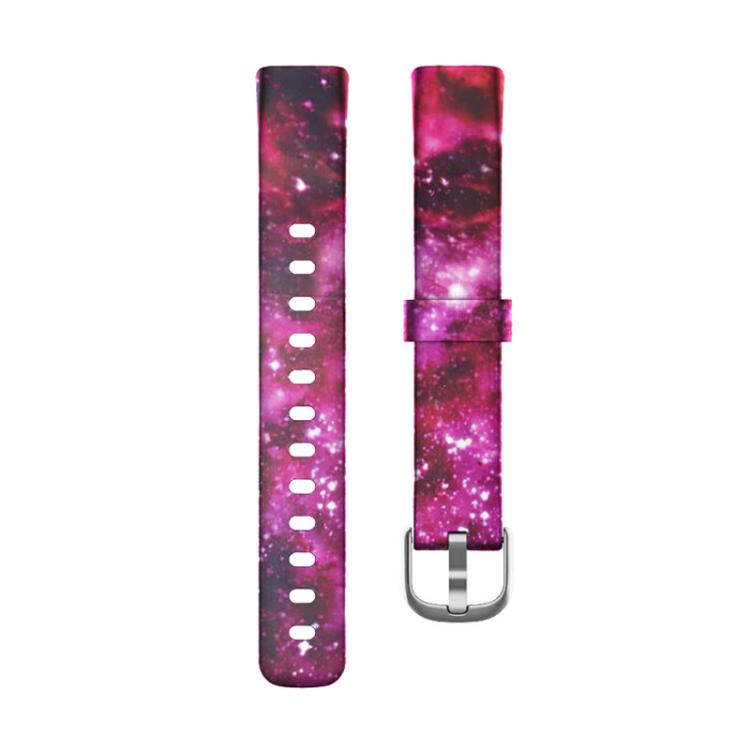 xDfind Silver Buckle Painting Silicone Watch Band For Fitbit Luxe, Size:S