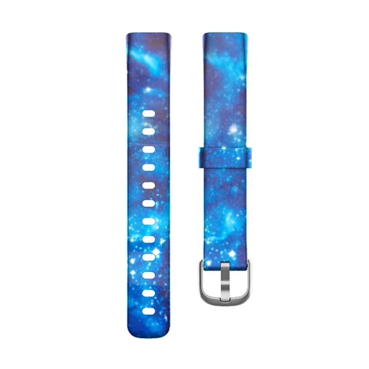 xDfind Silver Buckle Painting Silicone Watch Band For Fitbit Luxe, Size:L