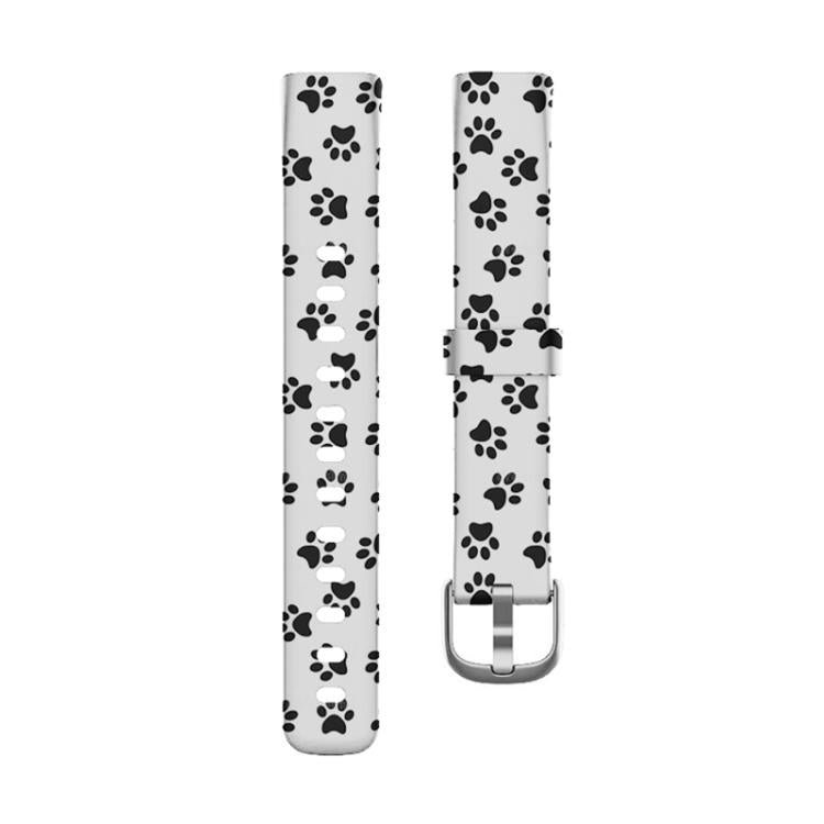 xDfind Silver Buckle Painting Silicone Watch Band For Fitbit Luxe, Size:L