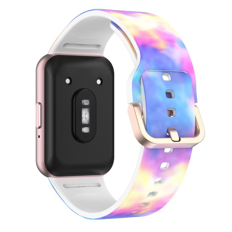 For Samsung Galaxy Fit3 xDfind Gold Buckle Printed Silicone Watch Band