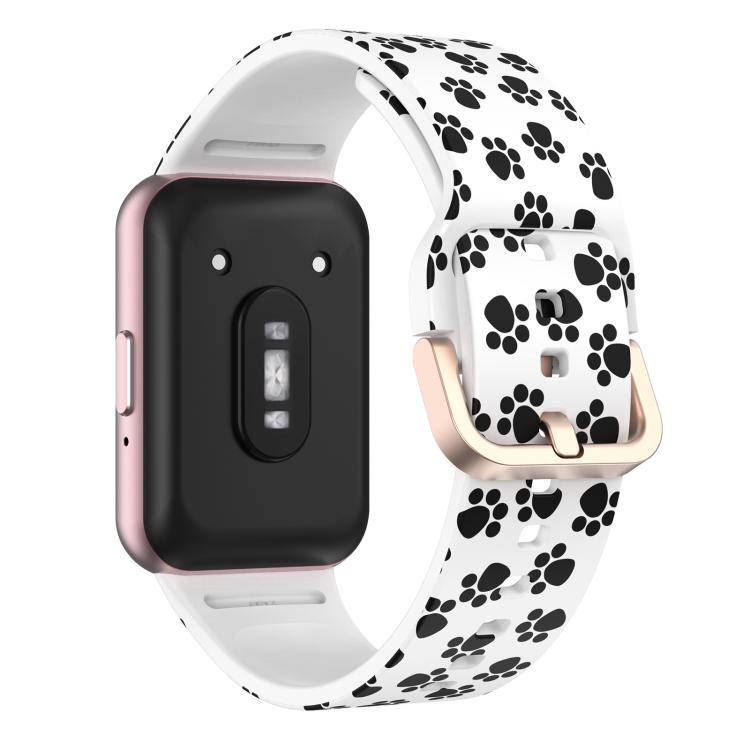 For Samsung Galaxy Fit3 xDfind Gold Buckle Printed Silicone Watch Band