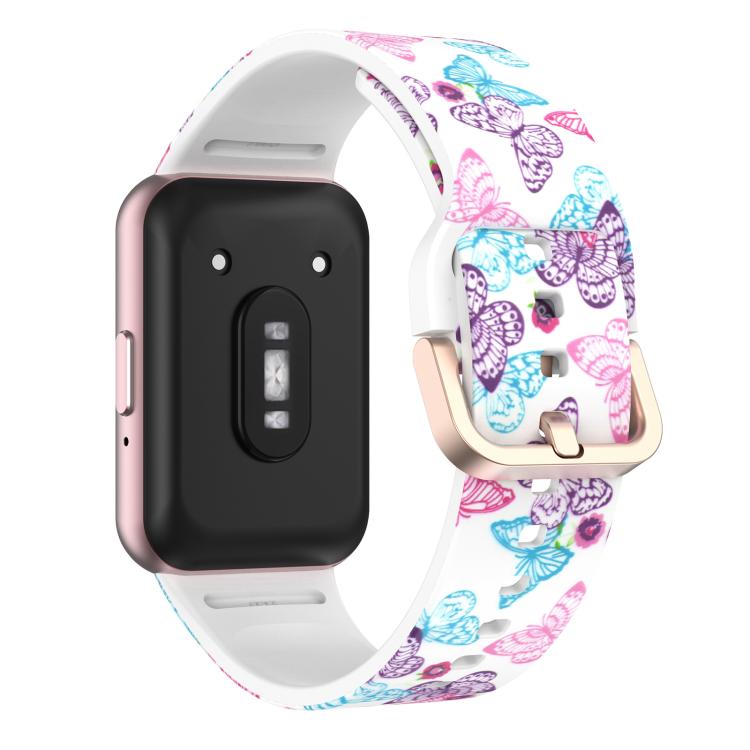 For Samsung Galaxy Fit3 xDfind Gold Buckle Printed Silicone Watch Band