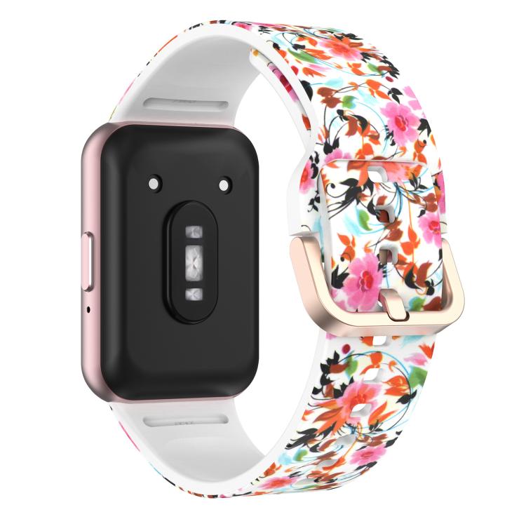 For Samsung Galaxy Fit3 xDfind Gold Buckle Printed Silicone Watch Band