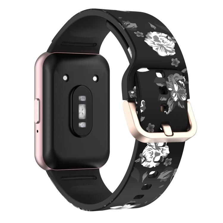 For Samsung Galaxy Fit3 xDfind Gold Buckle Printed Silicone Watch Band