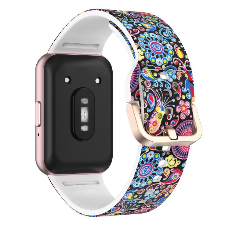For Samsung Galaxy Fit3 xDfind Gold Buckle Printed Silicone Watch Band